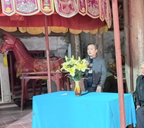 4. Đồng chí Lê Đình Ngọ Bí thư Đảng ủy - Chủ tịch HĐND xã Phát biểu tại buổi lễ.jpg