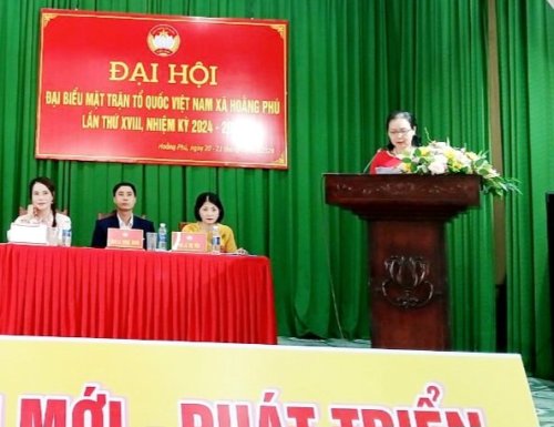 3. Bà Lê Thị Hợi Trưởng ban công tác mặt trận thôn Phú thượng 2 phát biểu tham luận tại đại hội.jpg